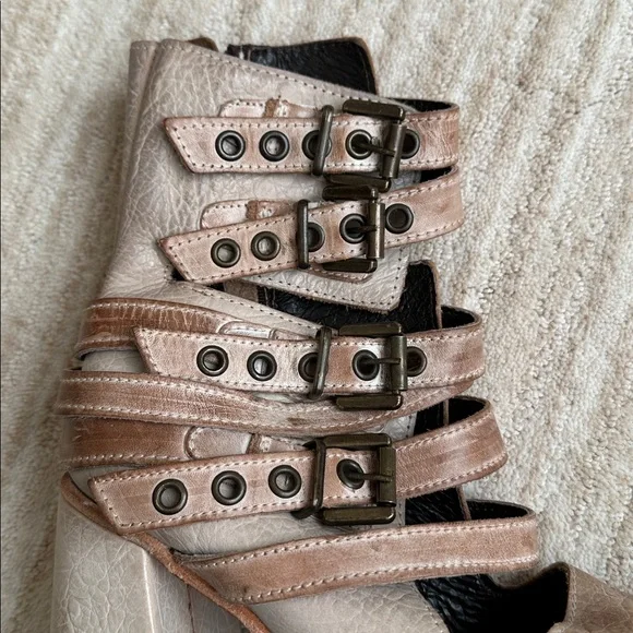 FREEBIRD by Steven Tali Strappy Women's Heeled Boots Booties Taupe Size 7 - Picture 12 of 17